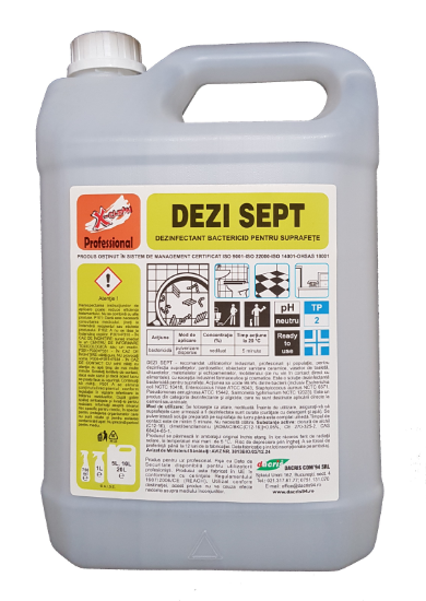 DEZI SEPT 5L  DEZINFECTANT BACTERICID SUPRAFETE READY TO USE - Dacris94.ro
